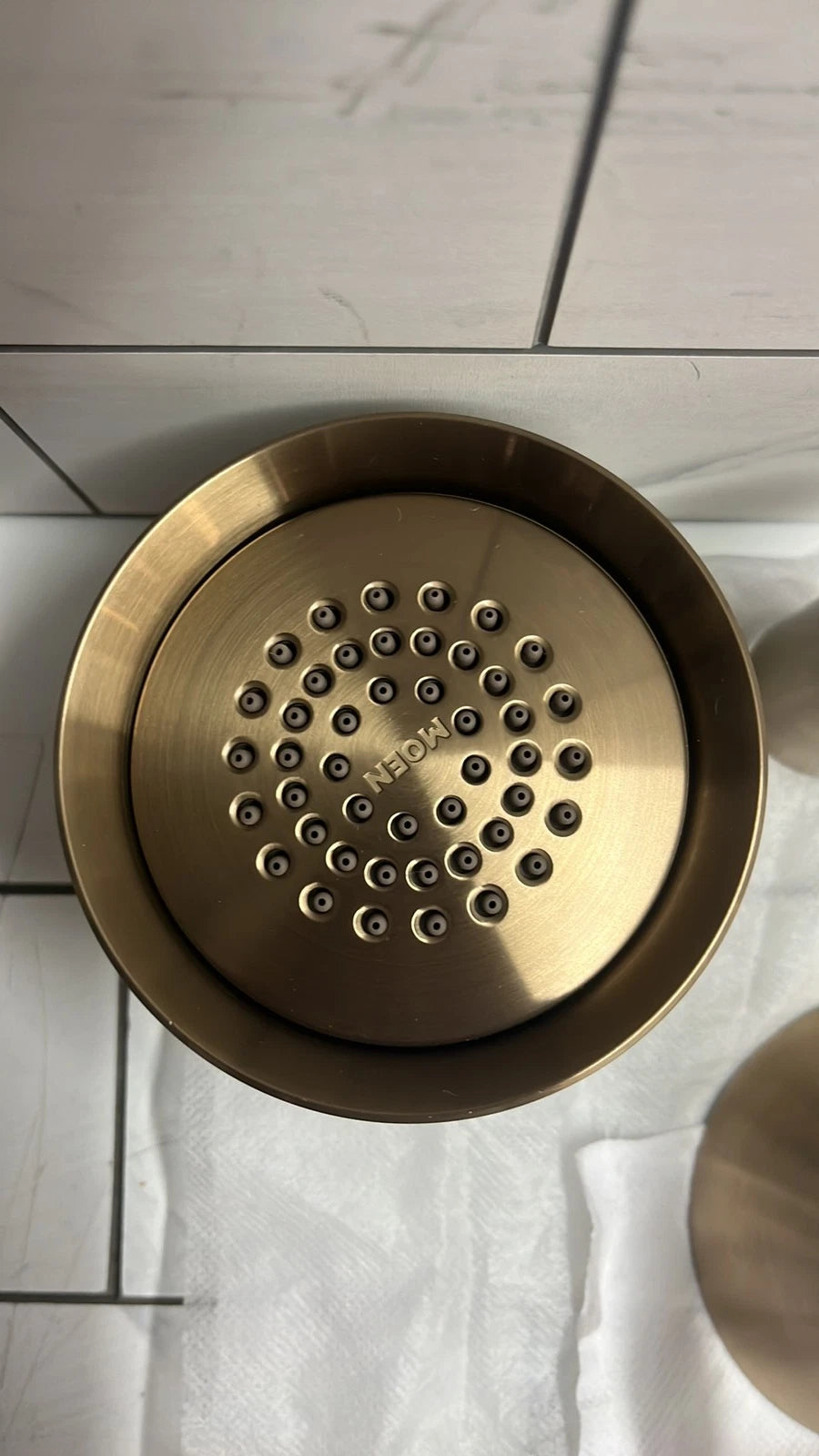 Moen T2742BZG Glyde Posi-Temp Shower Faucet Set Showerhead Handle - Bronzed Gold
