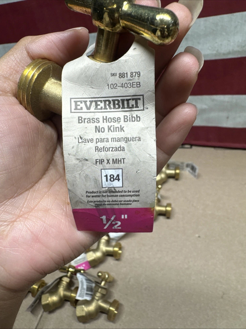 Lot Of 19 Everbuilt Hose Bibb, 1/2" FIP x 3/4" MHT, Brass, Multi-Turn Valve