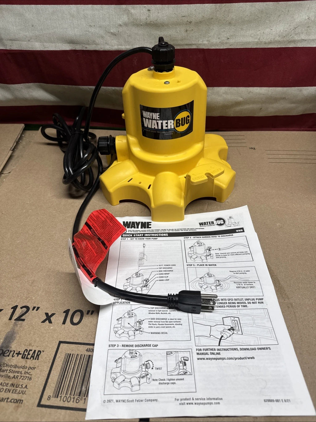Wayne 1/6 HP WaterBUG Submersible Utility Pump with Multi-Flo Technology USED..