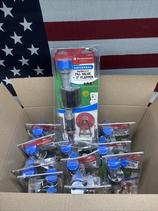 12PK Fluidmaster K-400H-039 Performax Universal Toilet Fill Valve And FlapperKit