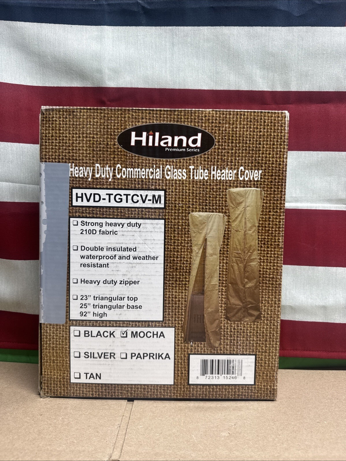 Hiland Heavy Duty Waterproof Triangle Glass Tube Heater Cover HVD-TGTCV-M Mocha