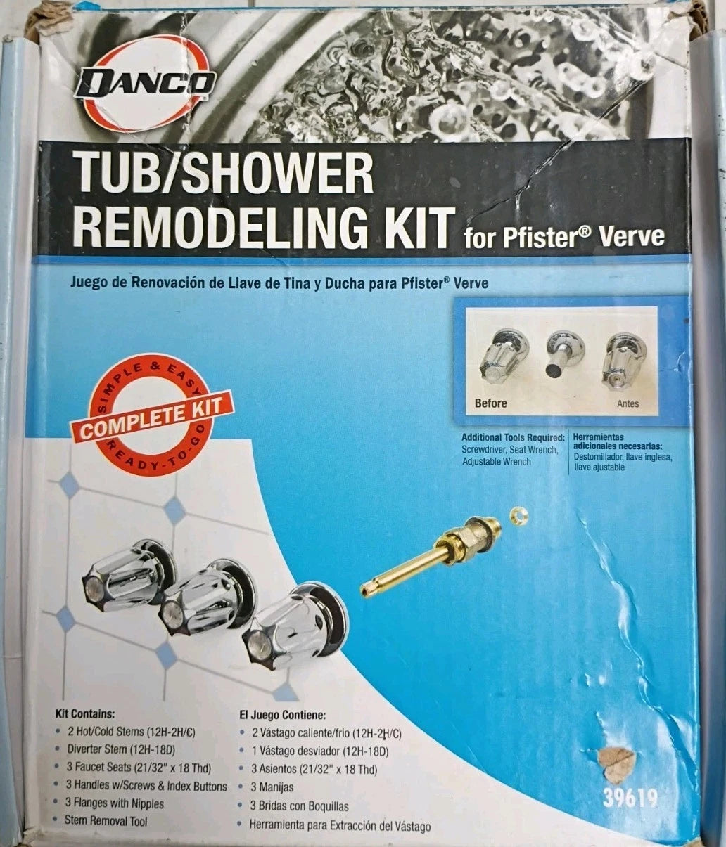 1PK Danco 39619 Tub/Shower Remodeling Kit for Pfister Verve CHROME Open Box..