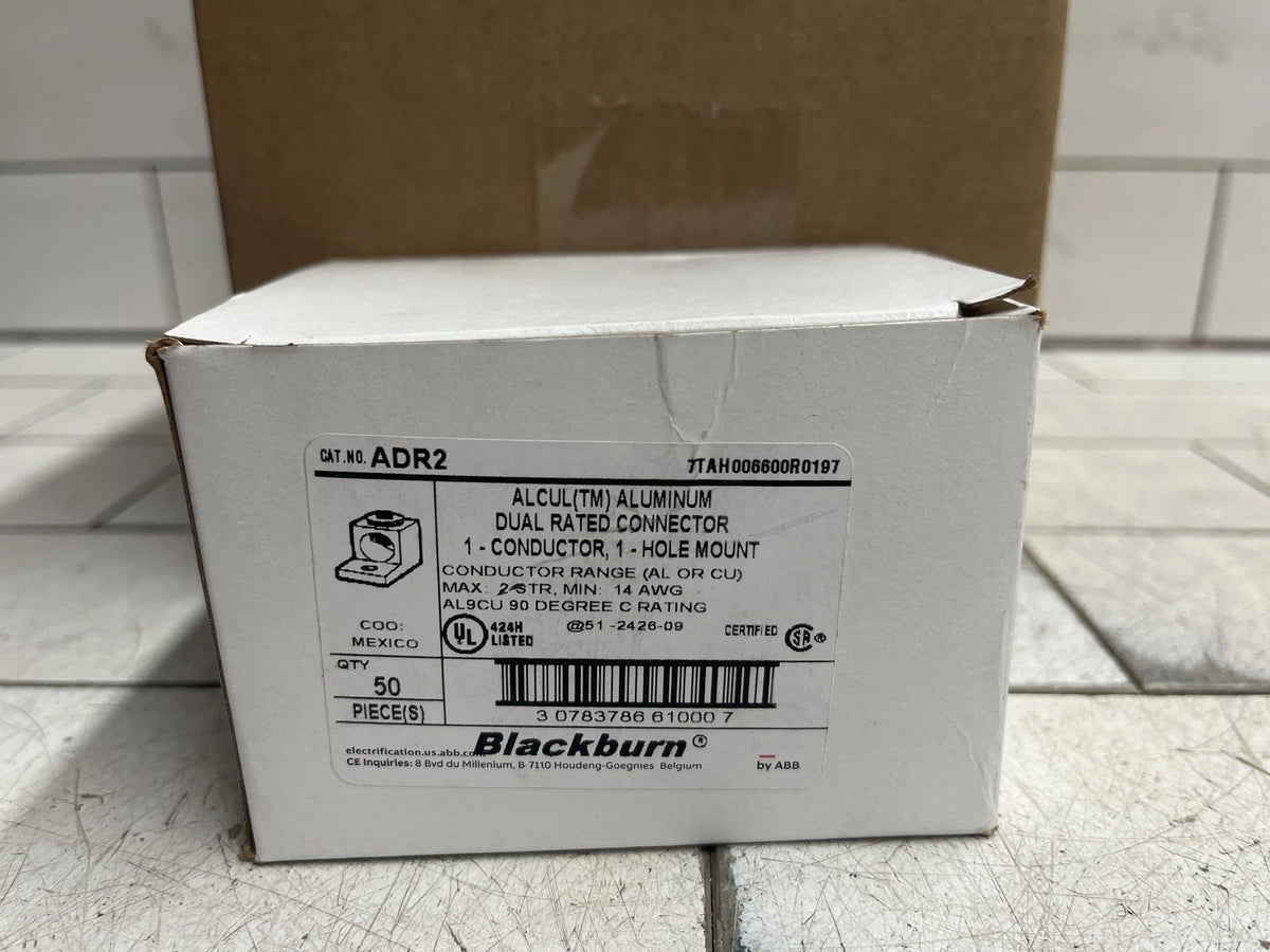 50pk Blackburn ADR2 Connector Aluminum Dual Rated Lug 2/0-14AWG