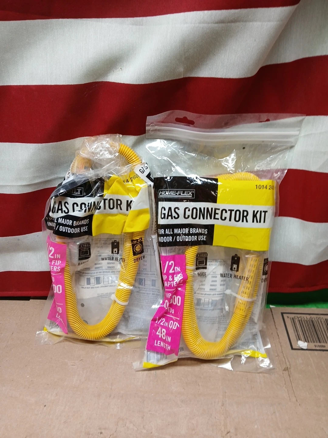 Set Of 2 Everbilt 1/2 in. FIP x 1/2 in. MIP x 48 in. Gas Connector (1/2" )