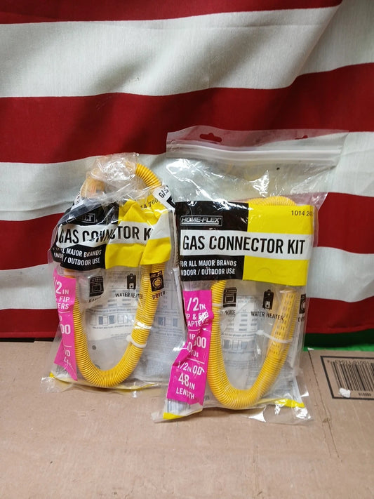 Set Of 2 Everbilt 1/2 in. FIP x 1/2 in. MIP x 48 in. Gas Connector (1/2" )