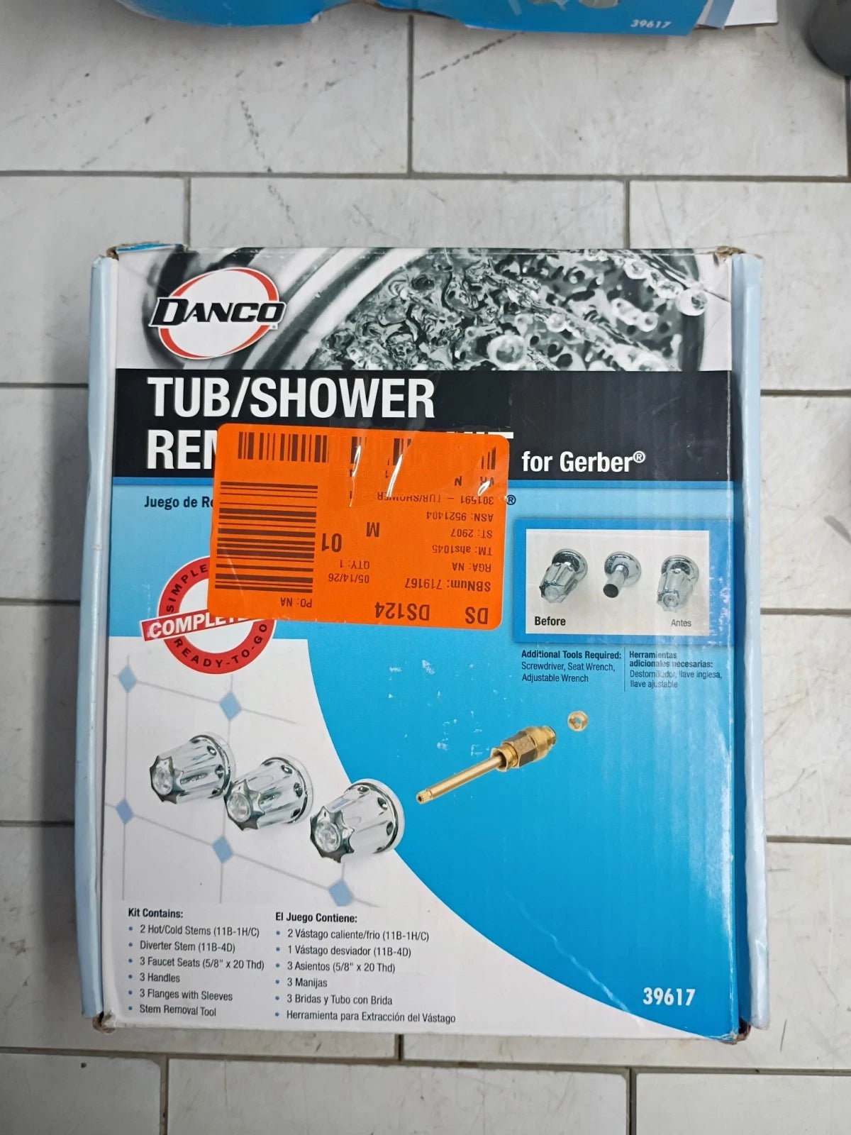 Gerber Tub/Shower 3-Handle Remodeling Kit in Chrome... OPEN BOX