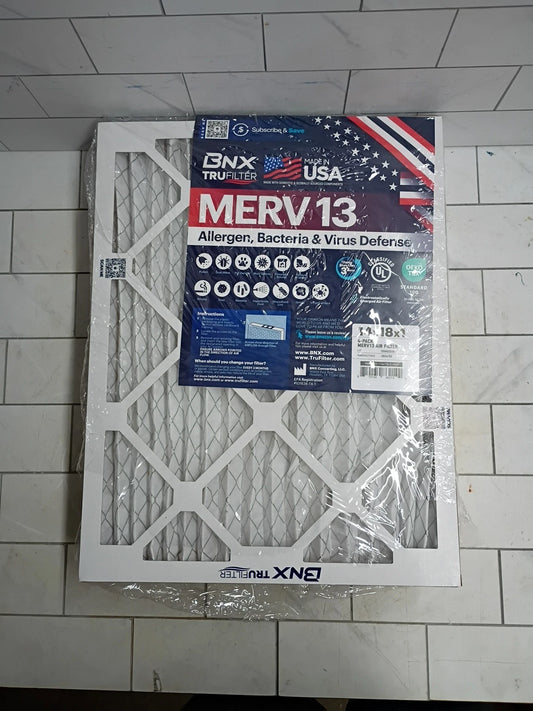 MERV 13 14x18x1 Electrostatic Air Filters 4-Pack for HVAC AC Systems Open Box