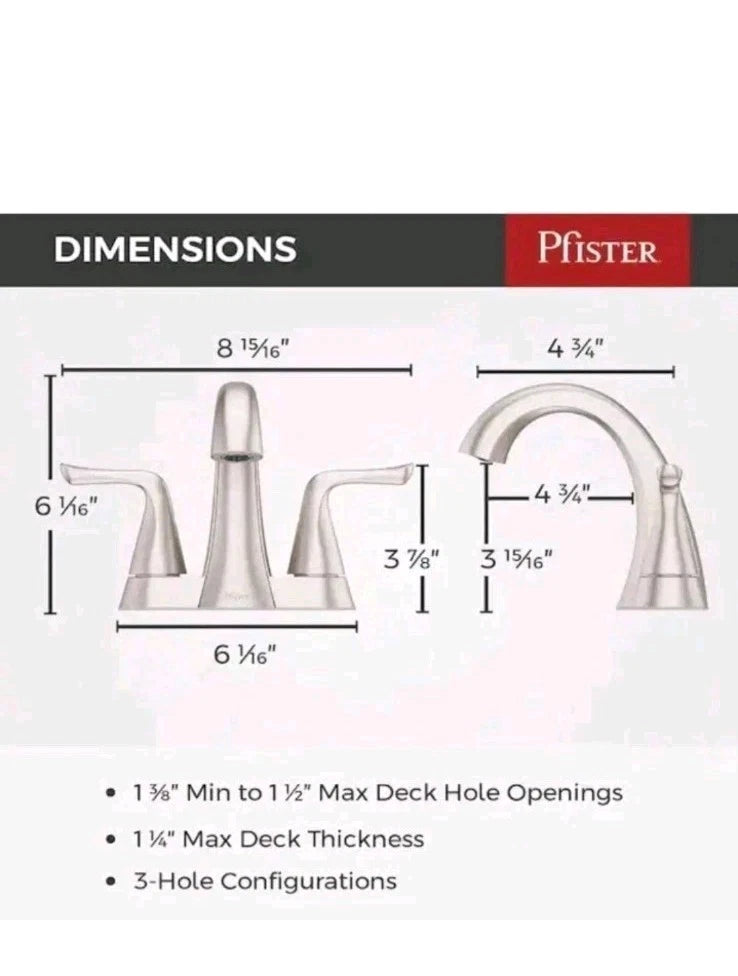 Pfister Willa 4" Brushed nickel Bathroom Faucet LF-048-MALGS OB
