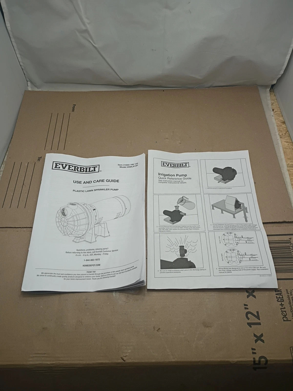 Everbilt Lawn Irrigation Pump Plastic 1.5HP HDLS15P PARTS ONLY