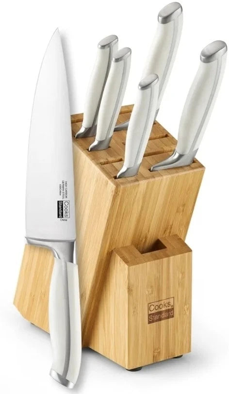 Kitchen Knife Set with Block 5-Piece, Stainless Steel Forge High Carbon Germa...