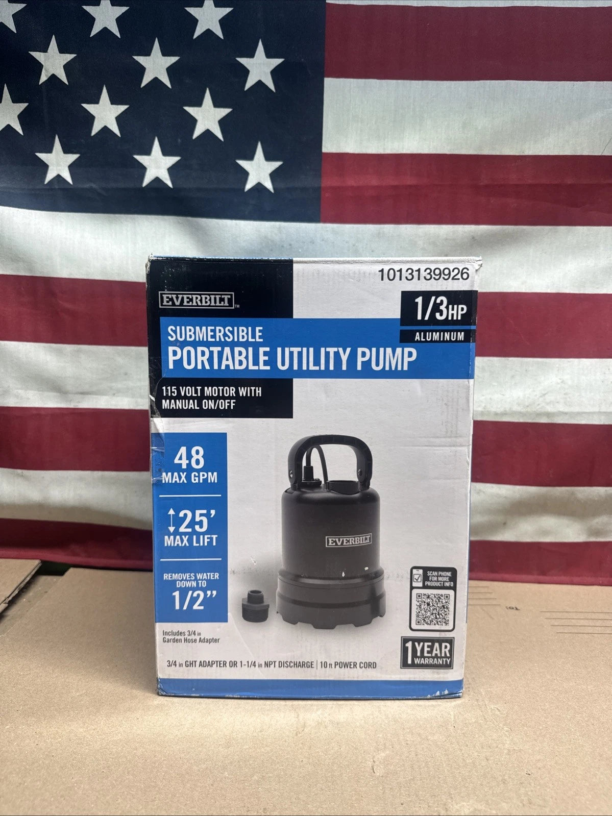 Everbilt 1/3 HP Submersible Aluminum Utility Pump