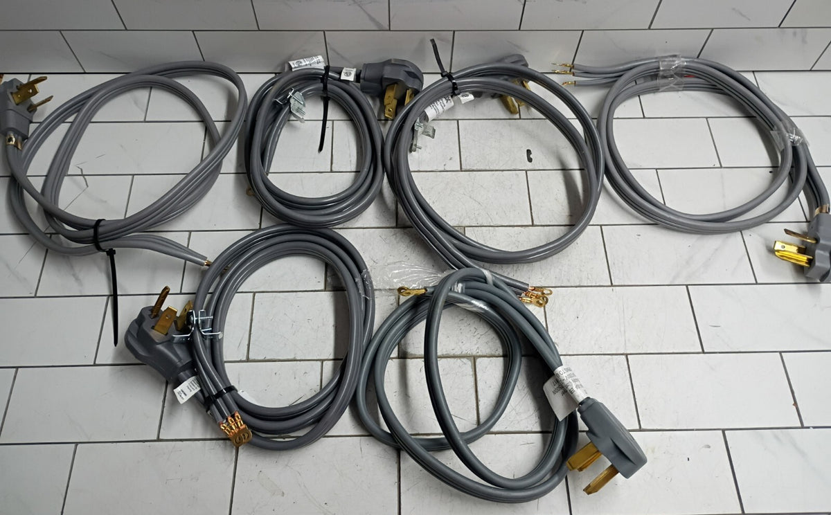 (6 Pack) Dryer Power Cord Gray 3-Prong Gauge 30A 6ft" cord Open Box
