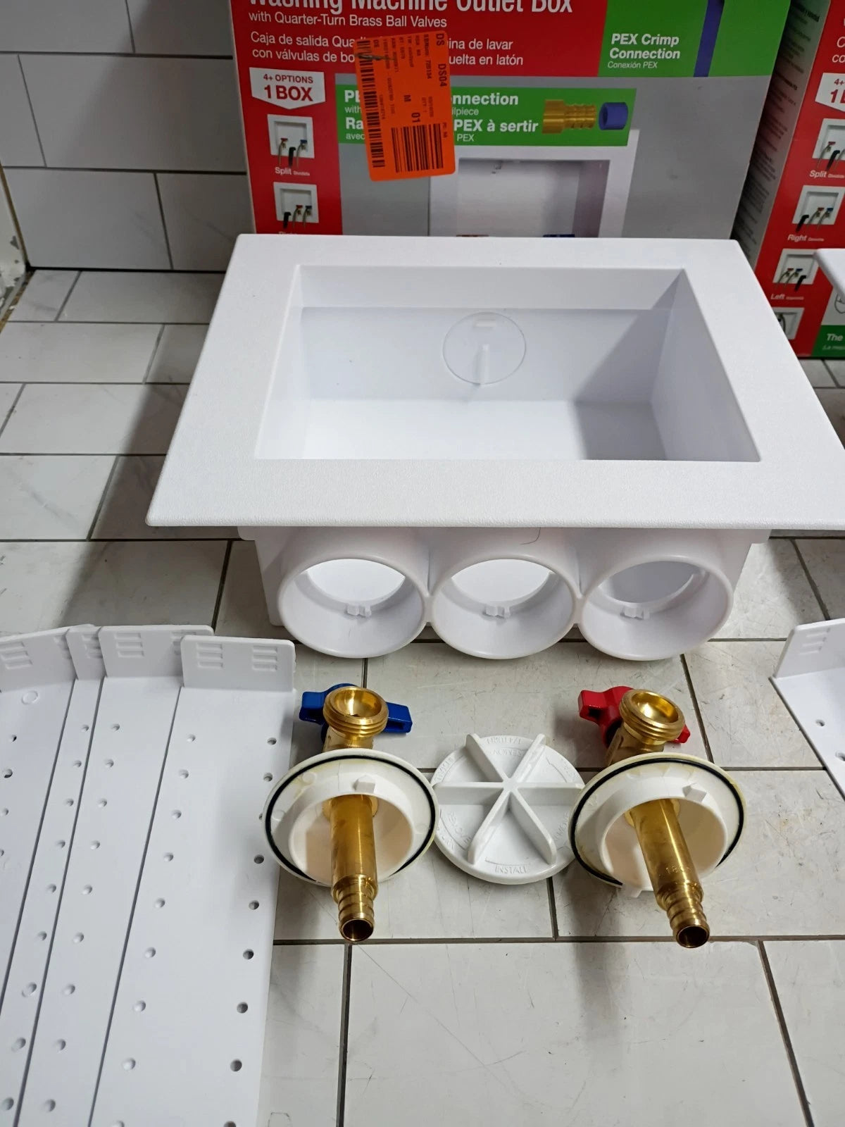 2 Pack Oatey Quadtro 38528 Washing Machine Outlet Box 1/4" Turn 2" Hub Open Box