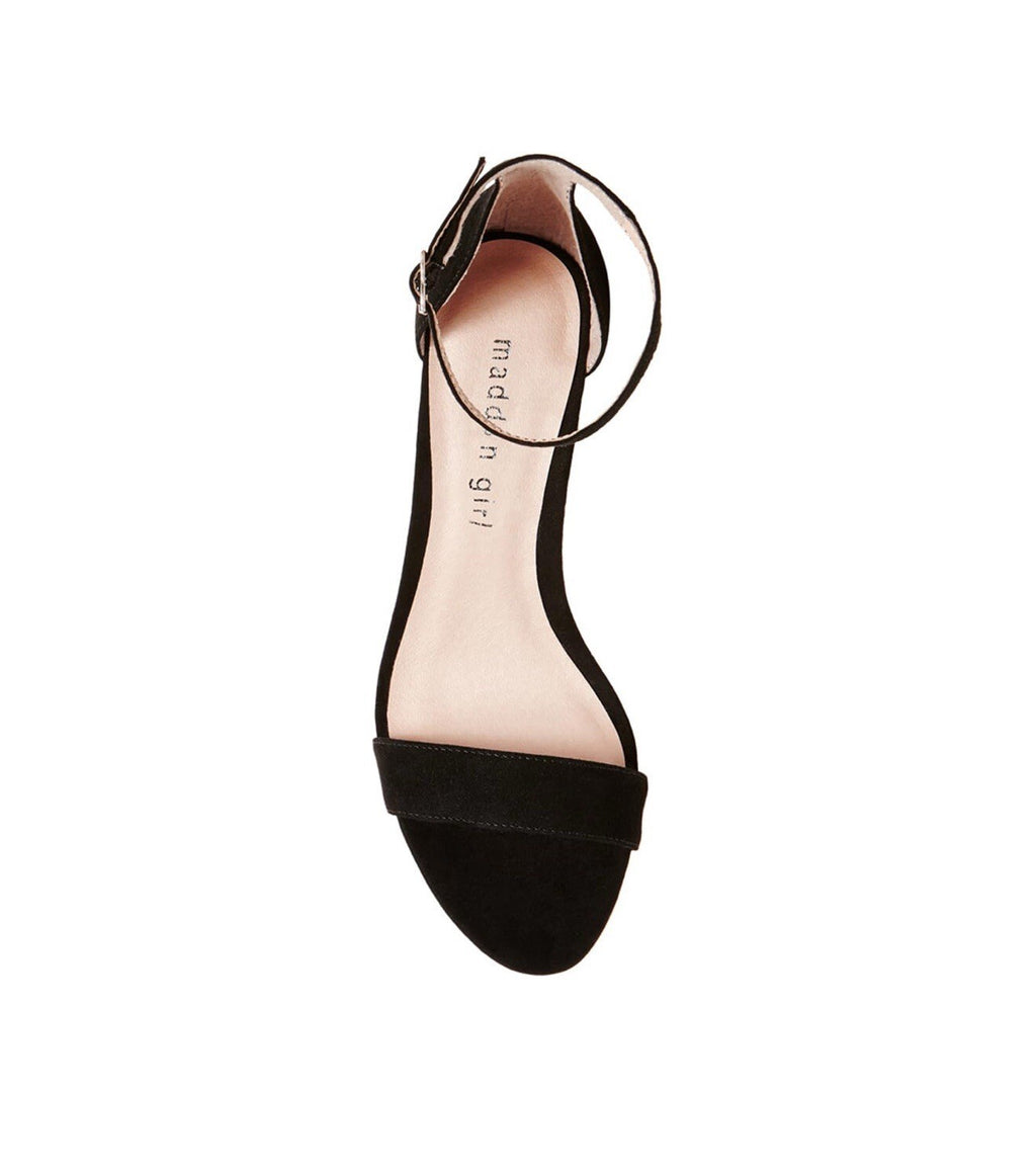 Madden Girl Women's Beella Heeled Sandal, Black Fabric, size 5 M