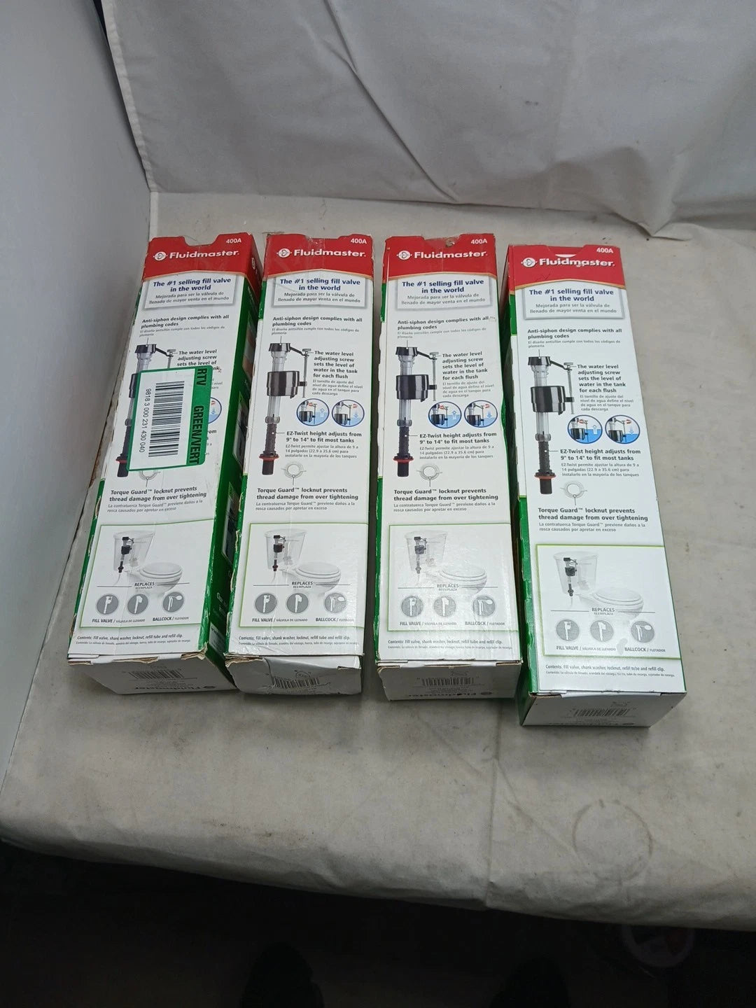 12 -PACK Fluidmaster 400A Universal Toilet Fill Valve NEW OB