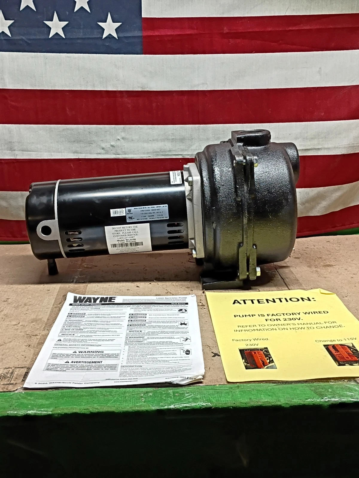 Wayne WLS150 1.5 HP High-Volume Cast-Iron Lawn Sprinkling Pump **READ DESCRIPT**
