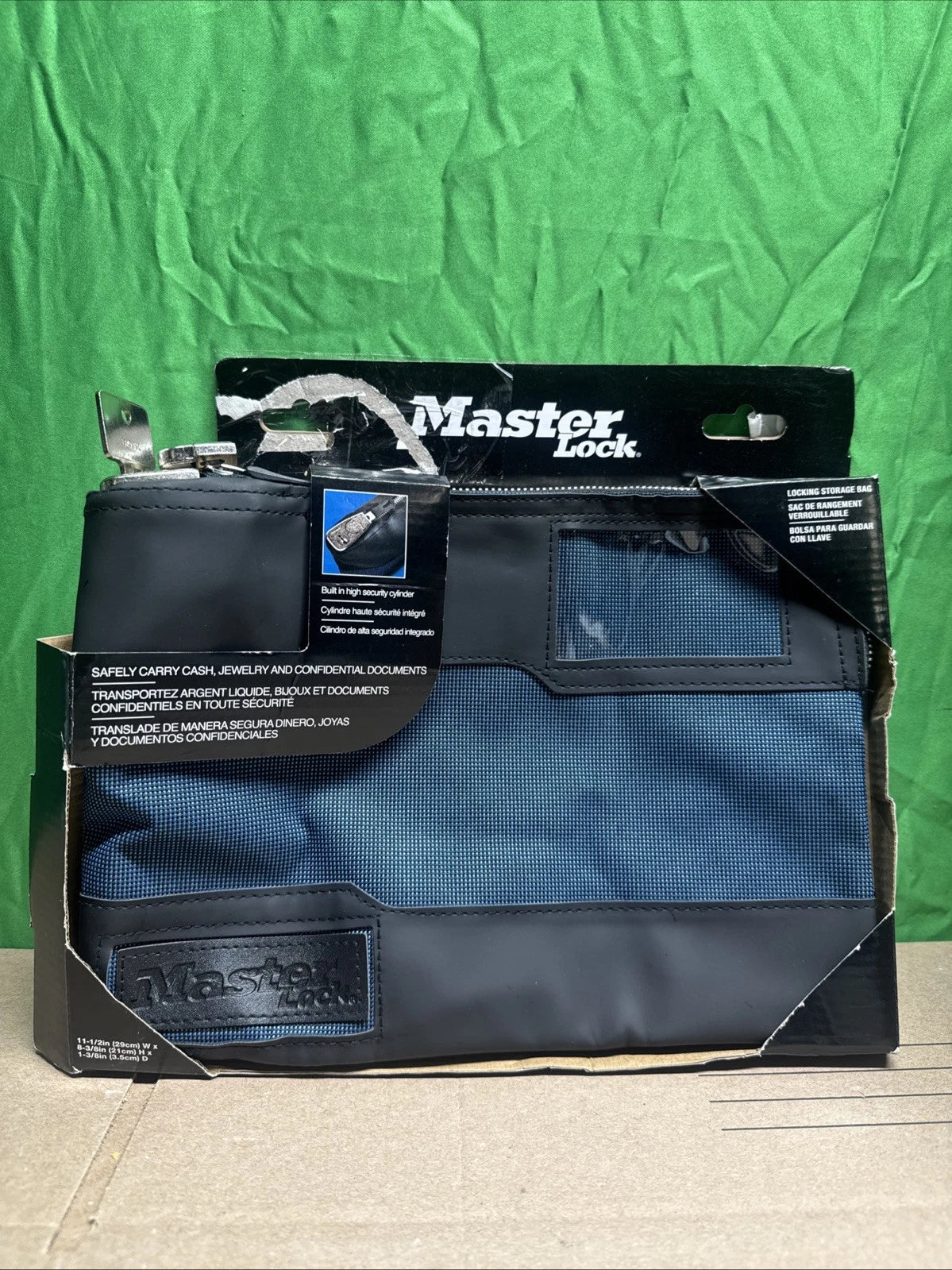 LOT OF 2 Master Lock Money Bag with Key Lock and Zipper for Cash 11-1/2 in