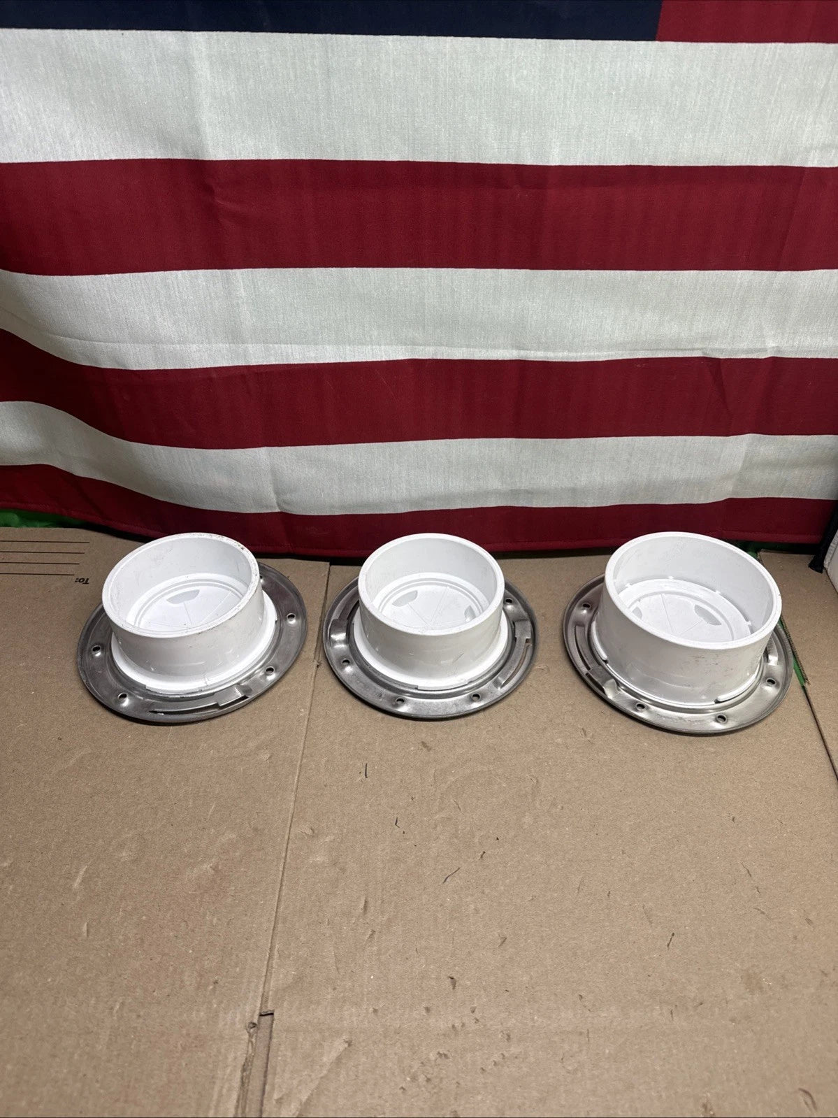 3PK Oatey Toilet Flange PVC Hub With Test Cap And Stainless Steel Ring 4" 436752