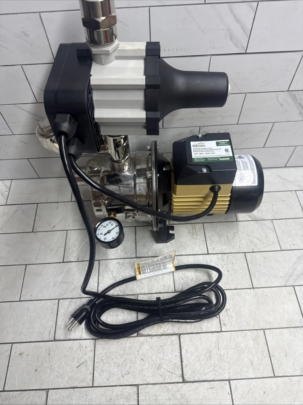 K2 Pump WPSO7505PCK Automatic Booster Pump 3/4HP Stainless Steel Controller 115V