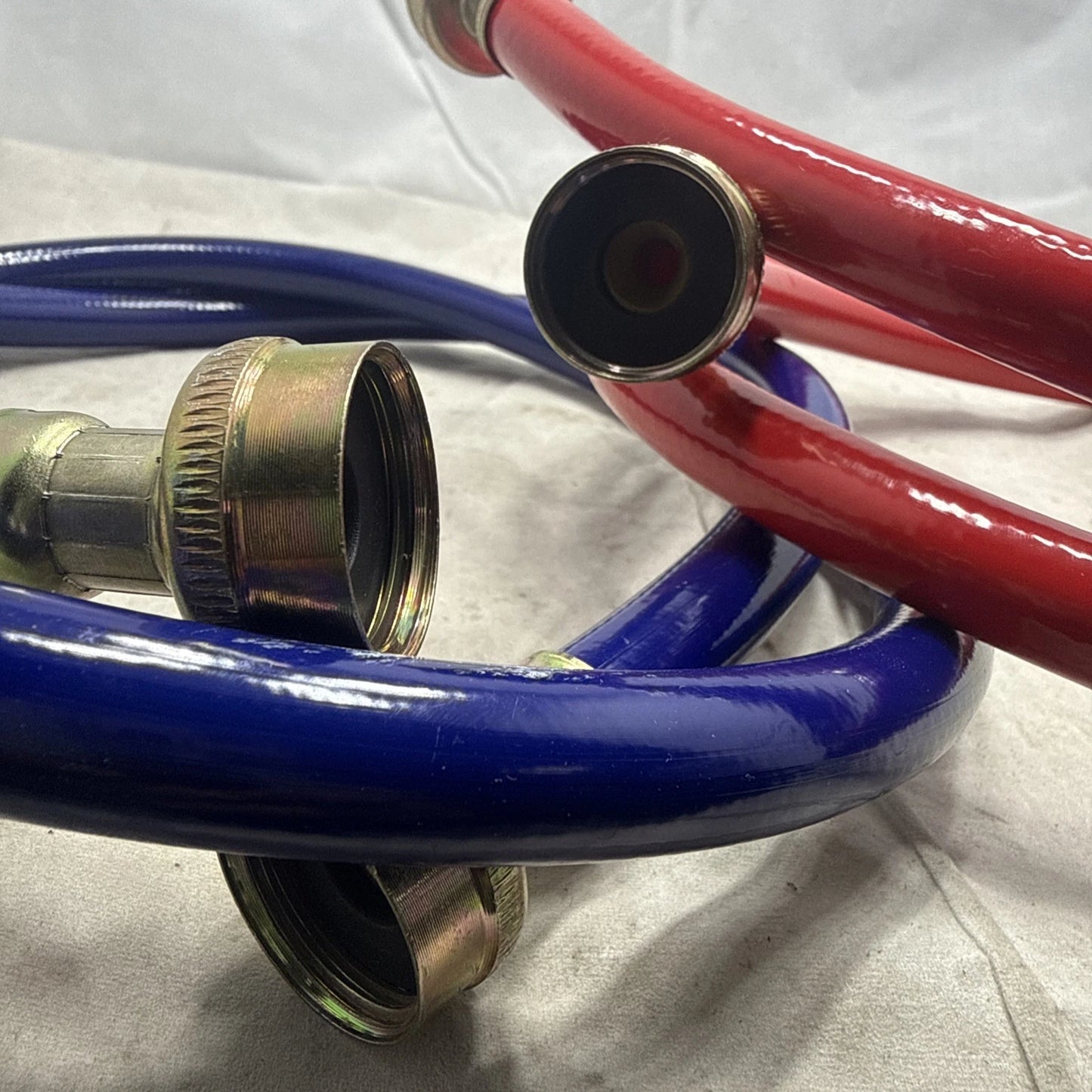 Hot & Cold Washing Machine Fill Hose Line Red/Blue 5FT. 3/4" Connection Ob