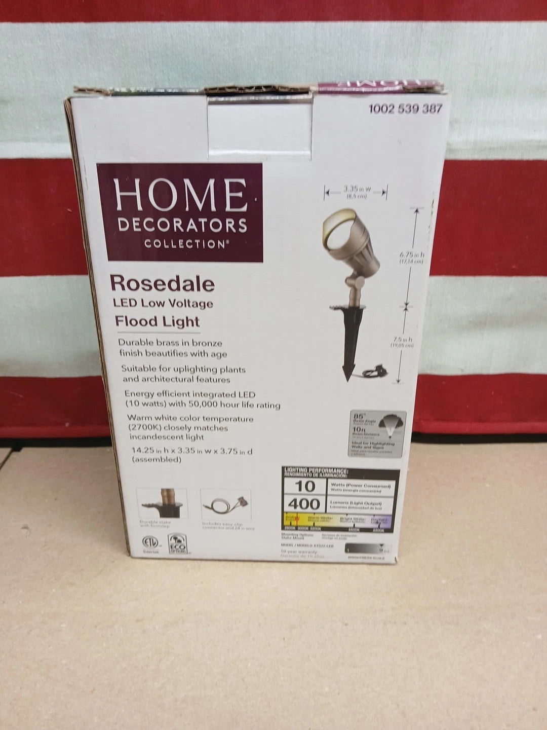 Home Decorators 50-Watt Equivalent Brass Integrated LED Landscape Flood Light