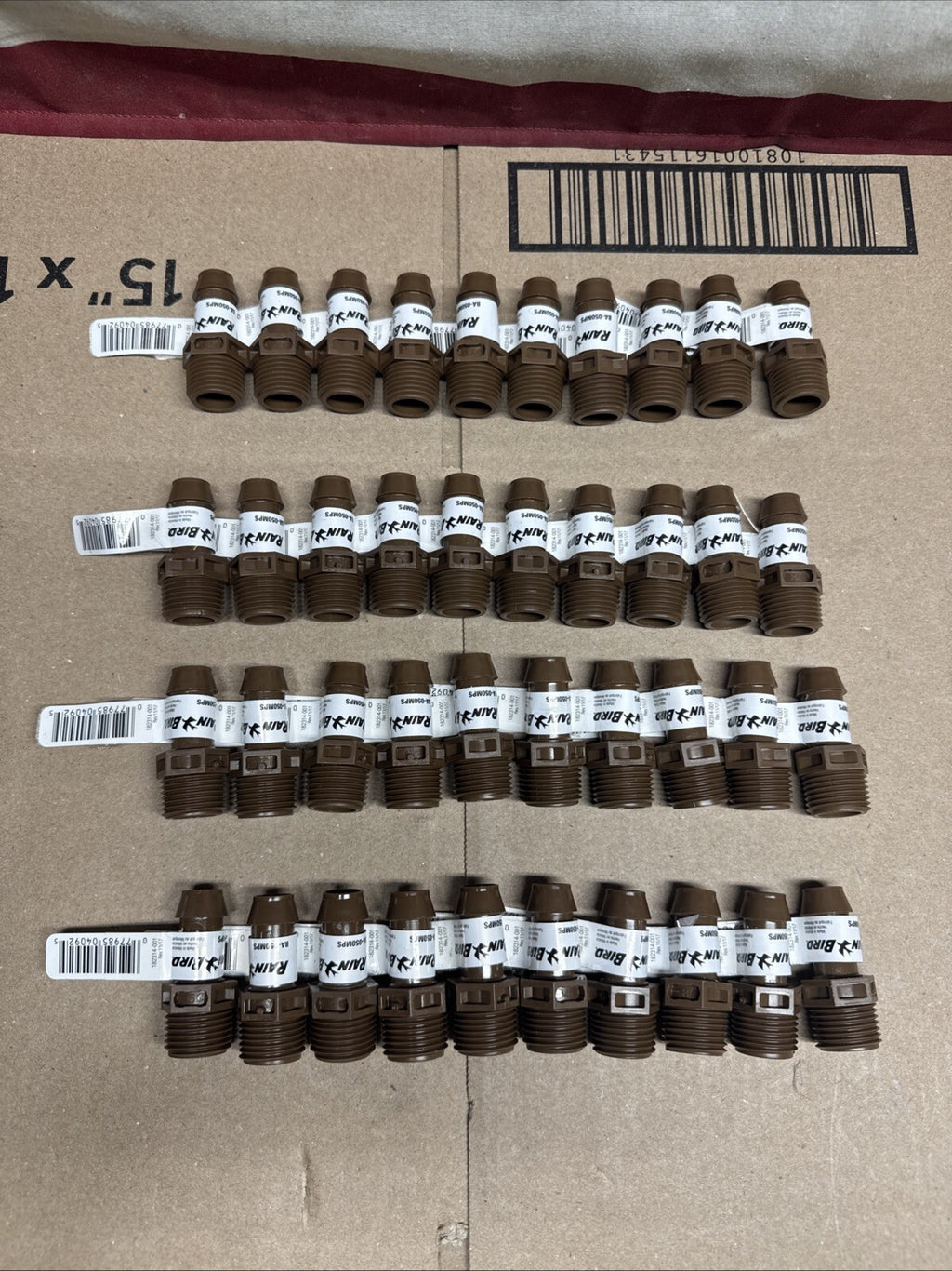 40 Pack Rain Bird BA-050MPS Drip Irrigation Adapter 1/2 Male Thread x 1/2" Barb