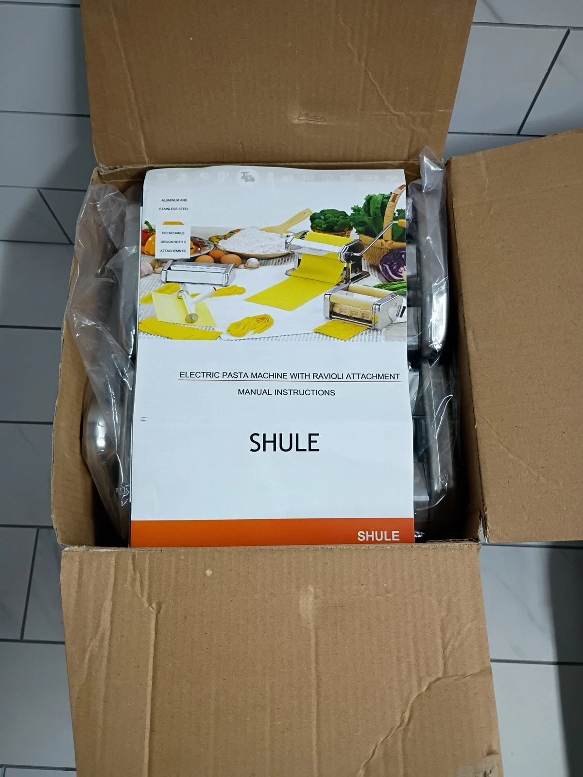 Shule Pasta Maker Stainless Steel Pasta Includes Roller Victorian Epicure New OB