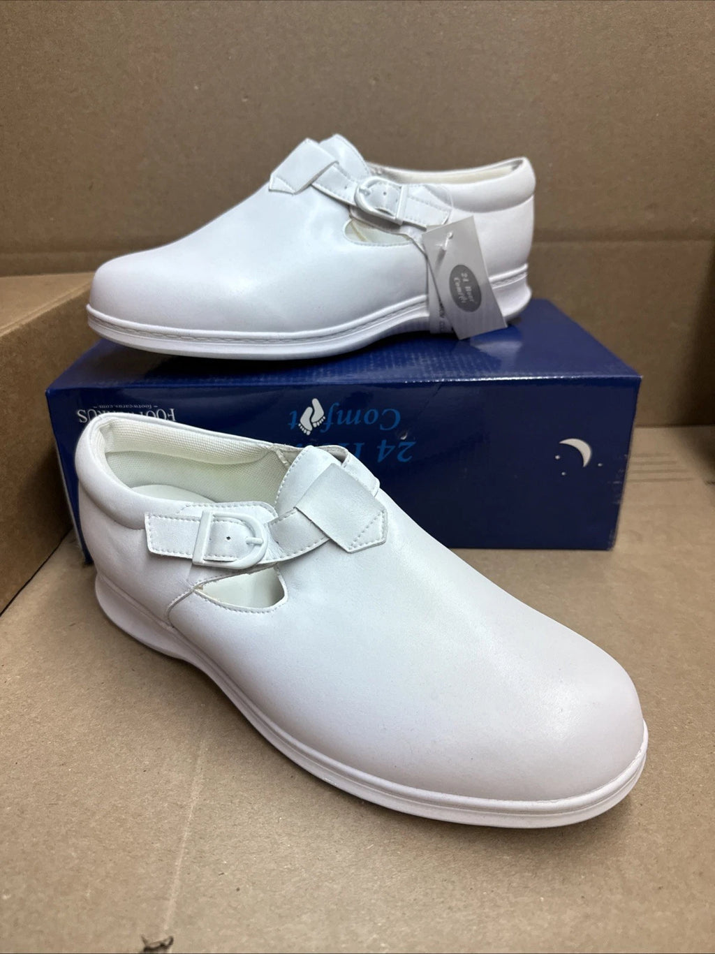 24 HOUR COMFORT Willa Women's Wide Width Leather Shoes size 10 nurse