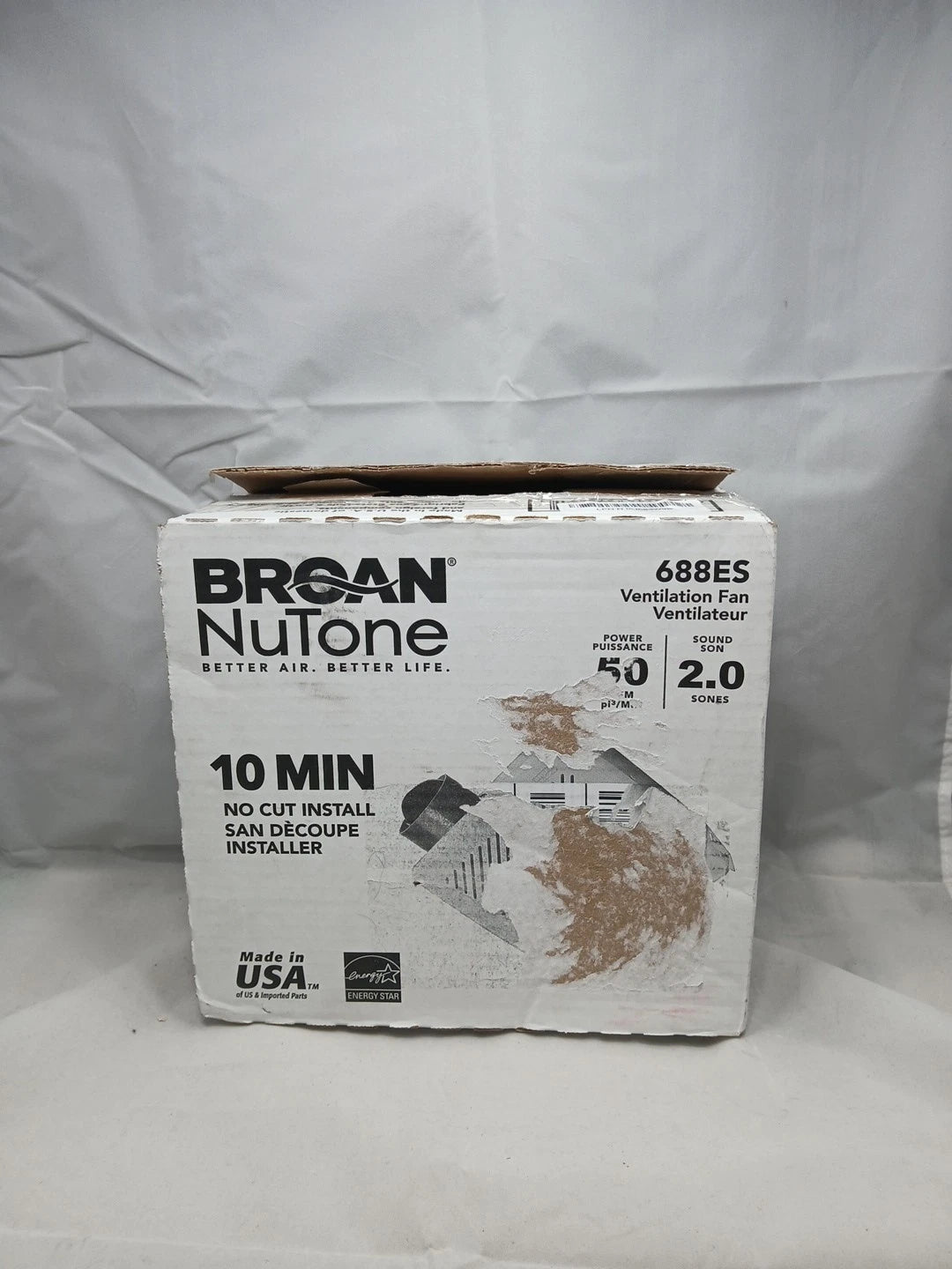 Broan Nutone 688ES 10 Minute Install 50 CFM Ventilation Fan