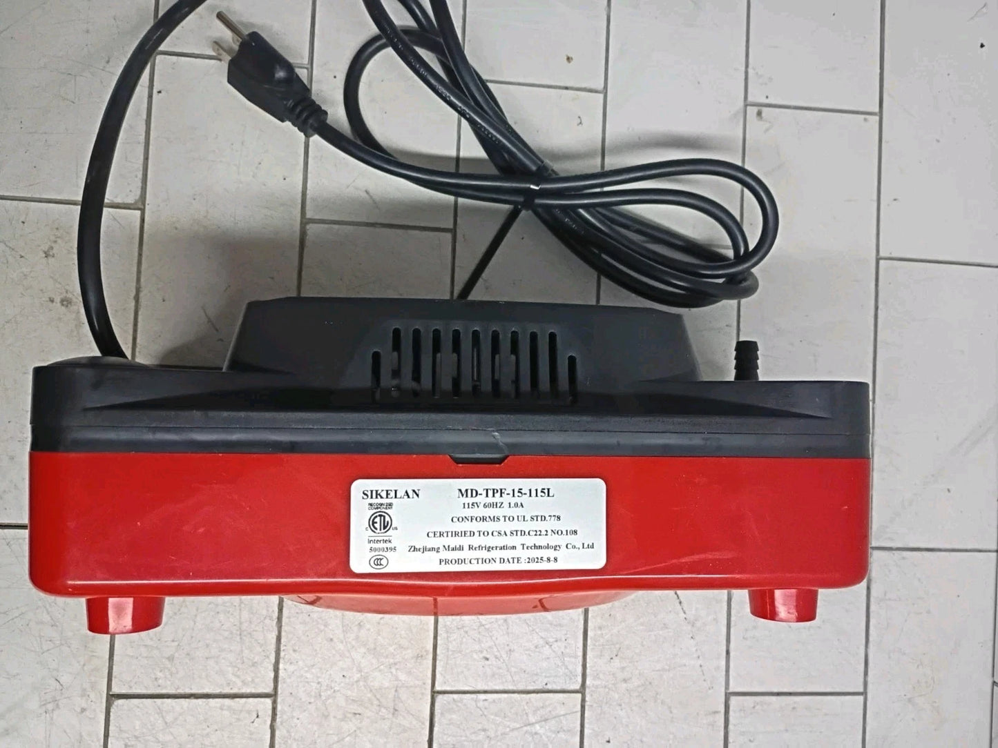 SIKELAN HVAC condensate pump model MD-TPF-15-115L DATE 2025 8-8 NO 108. OB