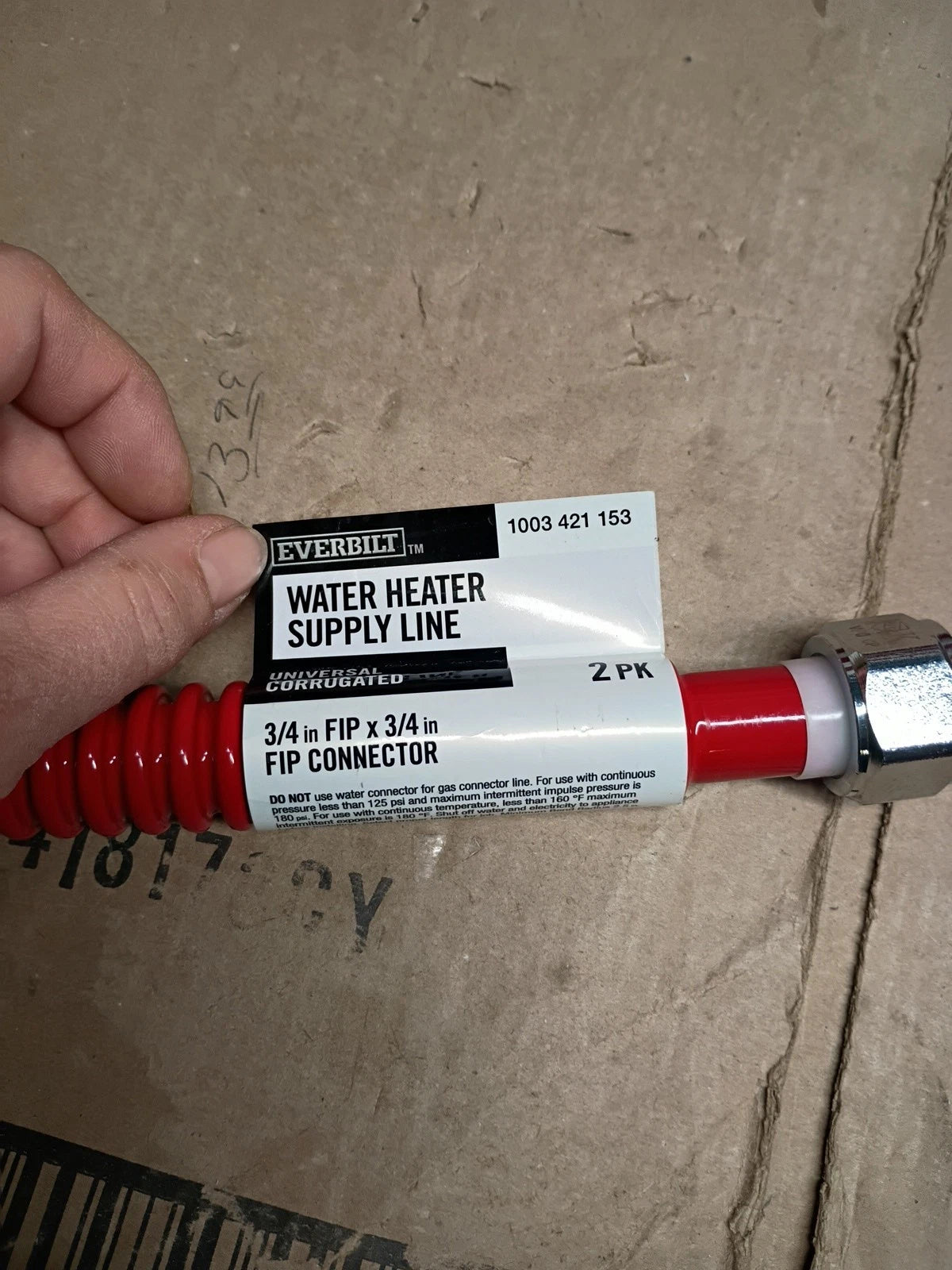 Lot Of 6 Everbilt 3/4" X 24" Water Heater Flex Connector Red & Blue New Openbox