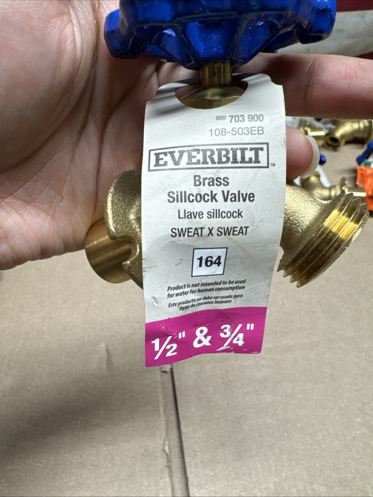 Lot Of 6 Everbilt Brass Sillcock Valve 1/2” & 3/4” inch 164 NEW