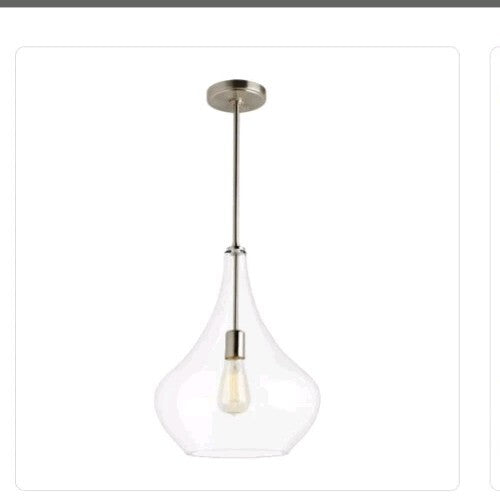Sea Gull Lighting Mora 1 Light Pendant In Brushed Nickel Finish Clear Shade OB