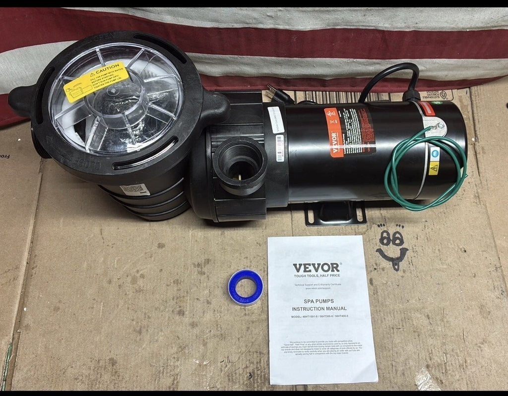 VEVOR HAP1500 SWIMMING POOL PUMP 2.0HP 120V 1500W SINGLE SPEED 5400 GPH