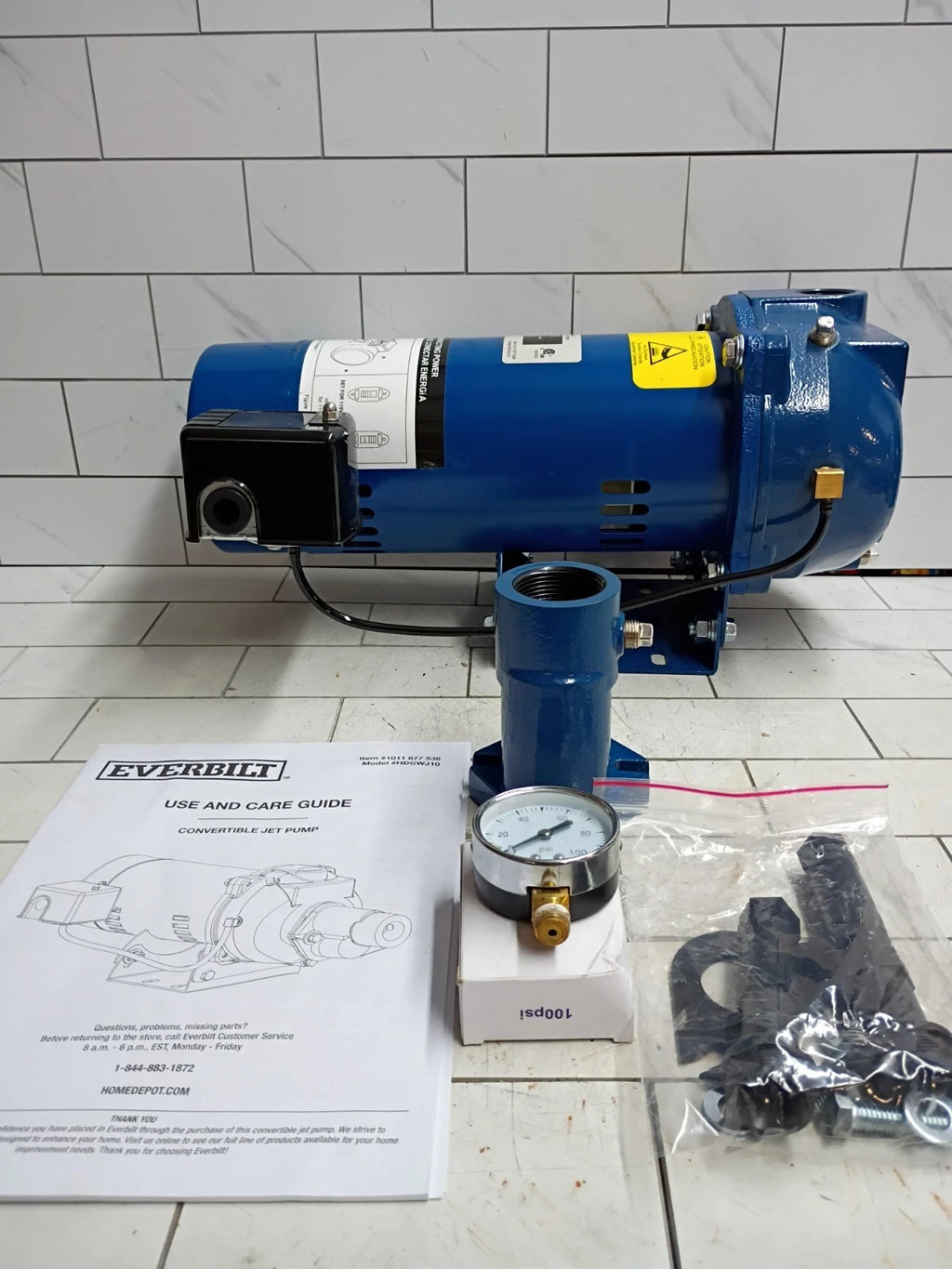 Everbilt HDCWJ10 1 HP Professional Convertible Jet Pump. Open Box.