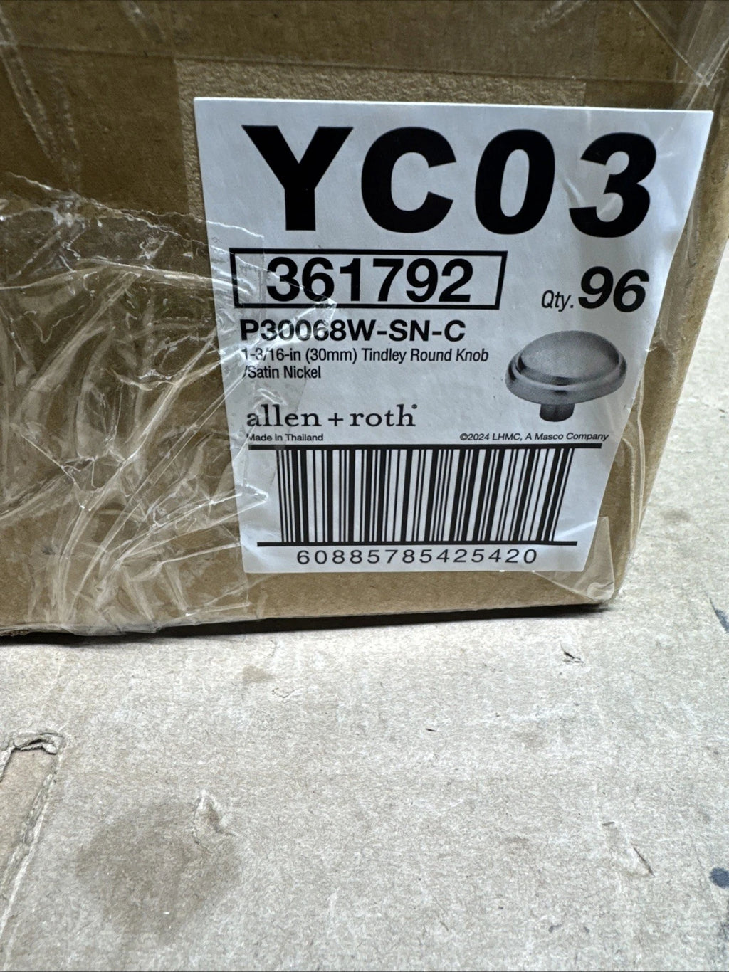 (LOT OF 96) P30068W-SN 1-3/16-in. Satin Nickel Round Cabinet Drawer Knob