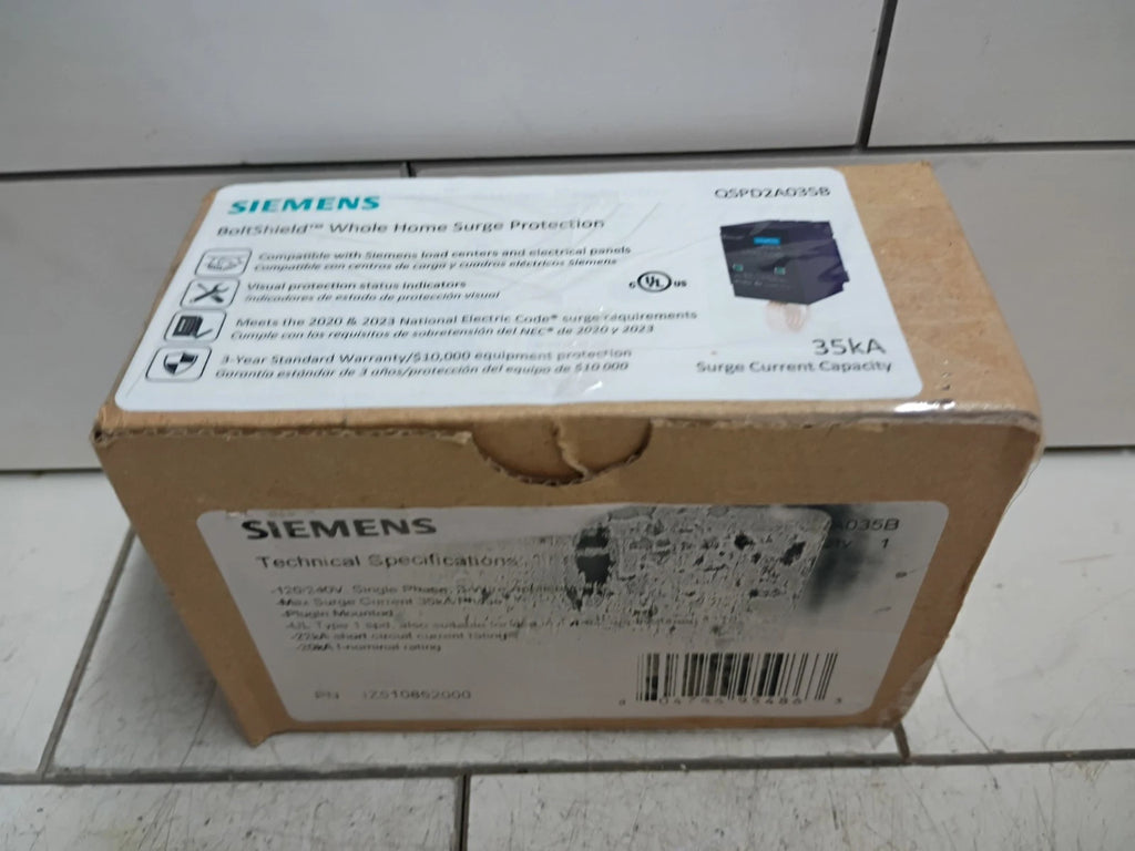 Siemens Boltshield 2-Pole Plug-in Whole Home Surge Protection(QSPD2A035B) OB