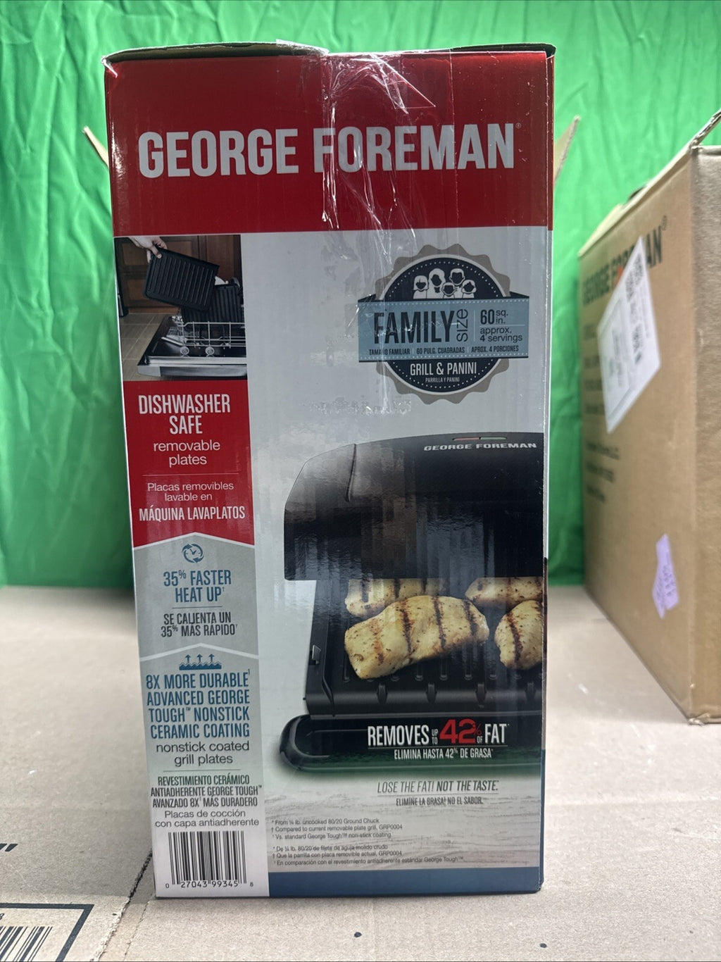 NOB George Foreman GRP1060B-TX  Family Size Removable Plate Grill Black Sealed