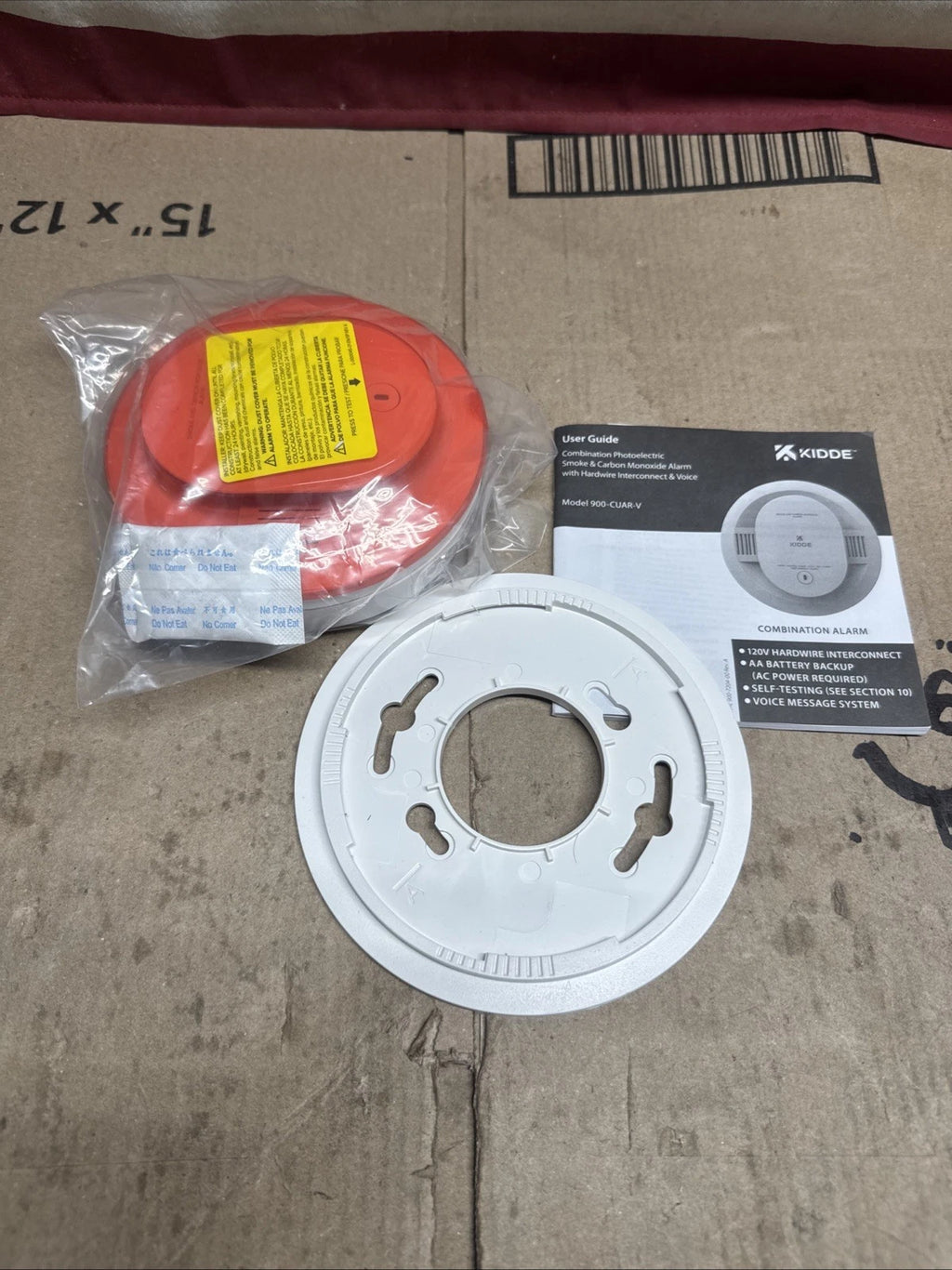 Kidde Smoke Carbon Monoxide Voice Alarm Detector Hardwired 900-CUAR-V