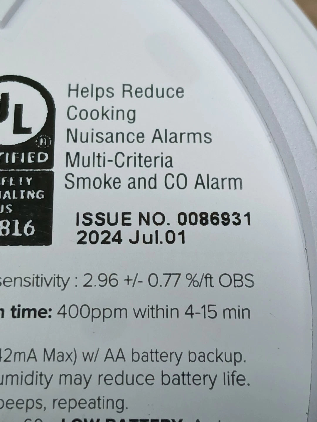 Kidde Smoke & CO Detector, AA Battery, LED, JULY 2024 (900-CUDR)