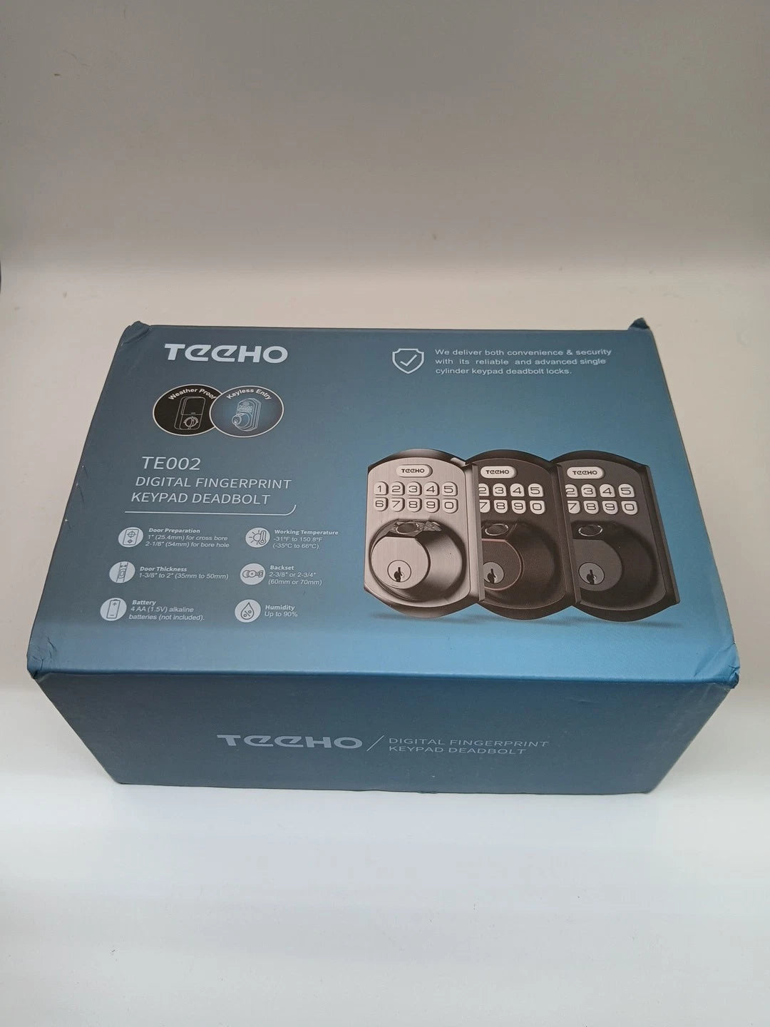 TEEHO TE002 Digital Fingerprint Keypad Deadbolt Security Door (Satin Nickel)