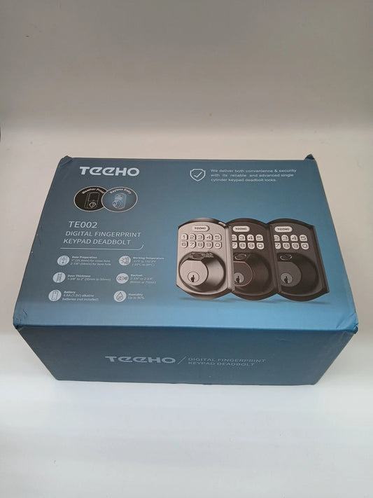 TEEHO TE002 Digital Fingerprint Keypad Deadbolt Security Door (Satin Nickel)