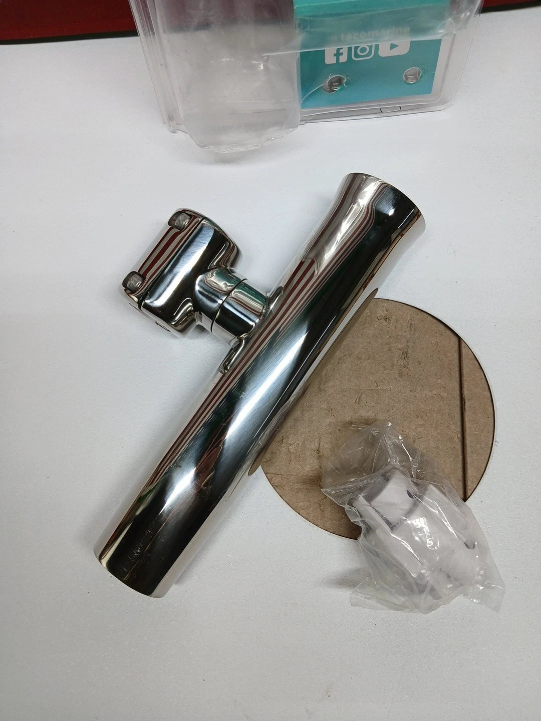 TACO Stainless Steel Clamp-On Adjustable Rod Holder - Fits 7/8" & 1" O.D. Tubin