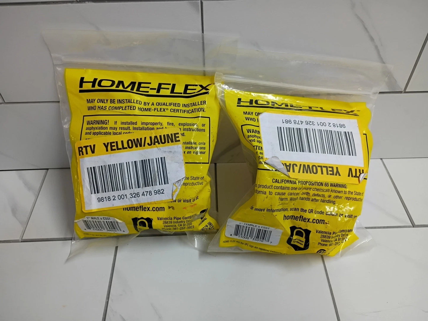2pk Home-Flex - 1" FEMALE x CSST Brass Adapter New