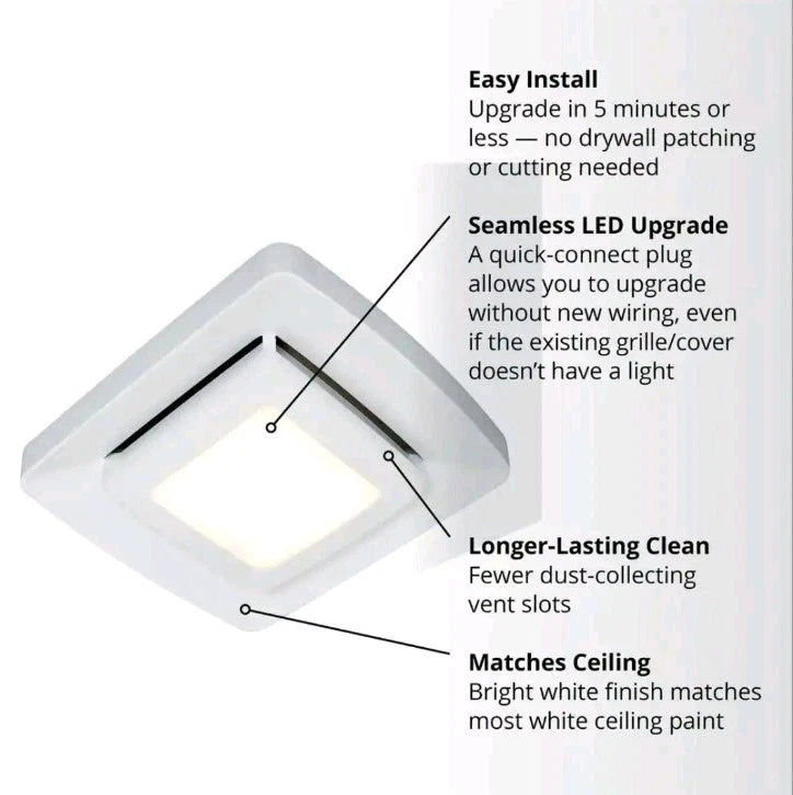 Broan NuTone FG500N LED Grille Upgrade For Bathroom Ventilation Fans