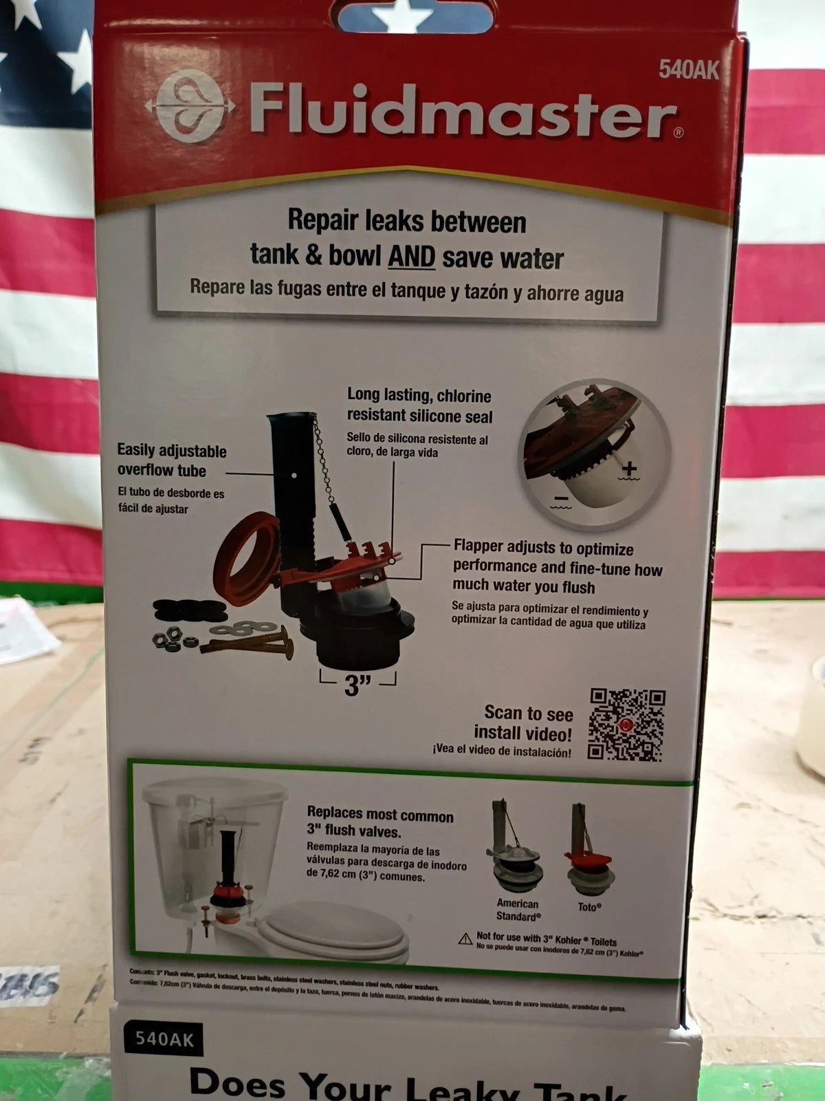 5PK Fluidmaster 540AK Universal 3" Complete Toilet Flush Valve Repair Kit, New