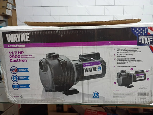 Wayne WLS150 1-1/2HP 230V Cast iron Lawn Irrigation Sprinkler pump New Open Box