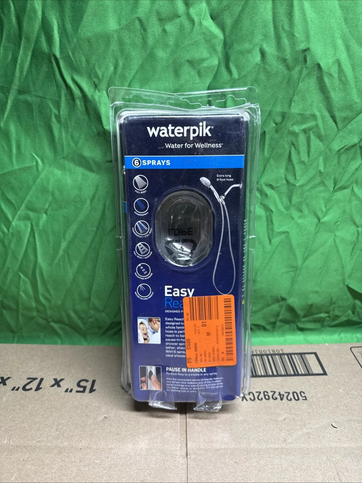 Waterpik 6-Spray 4.8 in. Wall Mount Handheld Adjustable Shower Head. Chrome