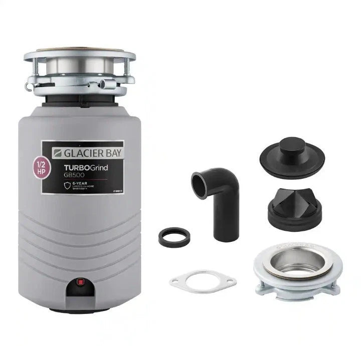 Glacier Bay GB500 Turbo Grind 1/2hp Garbage Disposal Continuous Feed Open Box