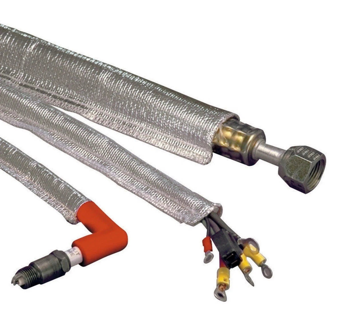 DEI Thermal Protection Hose Sleeve 10418; Sheath 3ft x 1/2 in. Silver Aluminum.